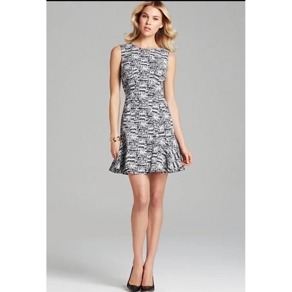 Diane von‎ Furstenberg Jaelyn Abstract Print Dress Black White Classic Career 10